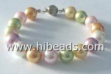 shell pearl bracelets with 925 sterling silver clamp SPB0009