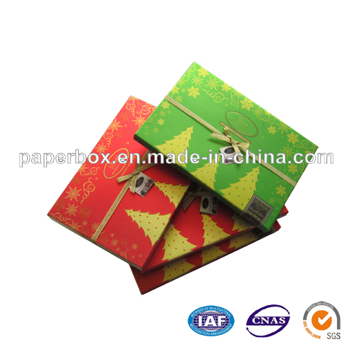 Christmas Chocolate Paper Gift Box with Gold Blister Tray Insert