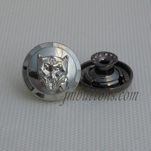 polishing plating shiny silver jeans wear button