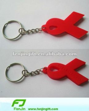AIDS shape pvc rubber keychain