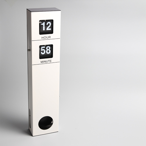 Creative White Metal Pendulum Flip Clock
