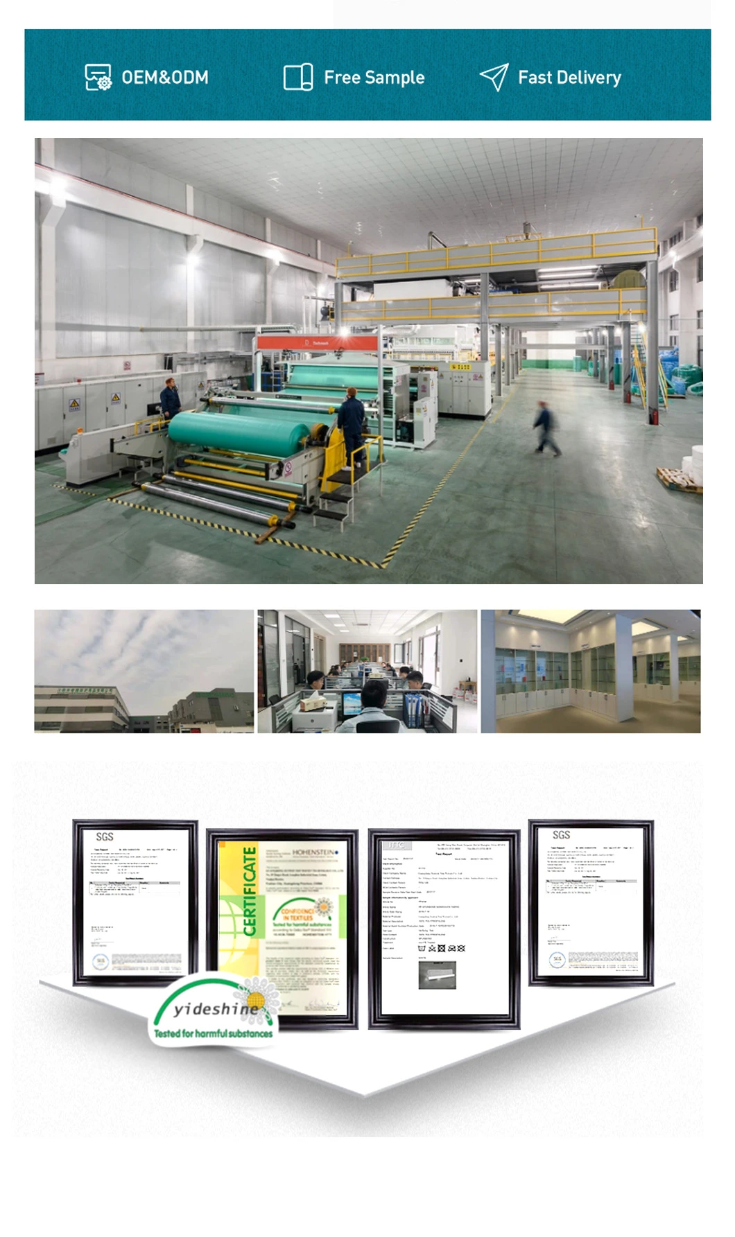 Waterproof S Non Woven Fabric PP+PE Medical Material / SMMS Nonwoven Fabric / 22g PP Spunbond SMS Non Woven Fabric