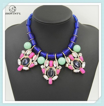 Hot Selling Colorful Bead Necklace, Gemstone Choker Necklace Multi Color Bead Necklace for Women