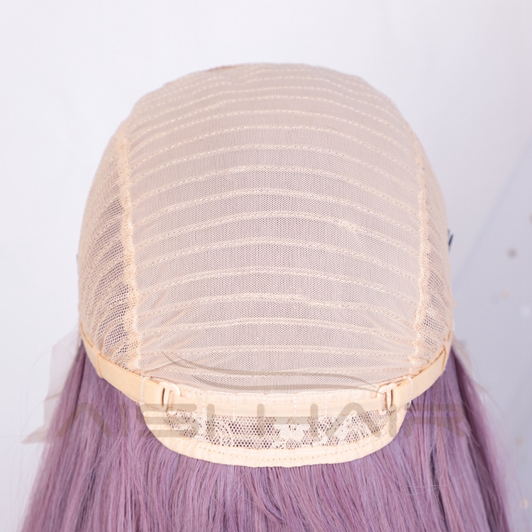 Aisi Hair Popular Light Purple Long Body Wave Wigs For Black Women Long High Temperature Fiber Wigs Free Part Lace Frontal Wigs