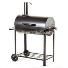 Charcoal bbq grill and smoker trolley barrel garden smoker grill outdoor bbq charcoal