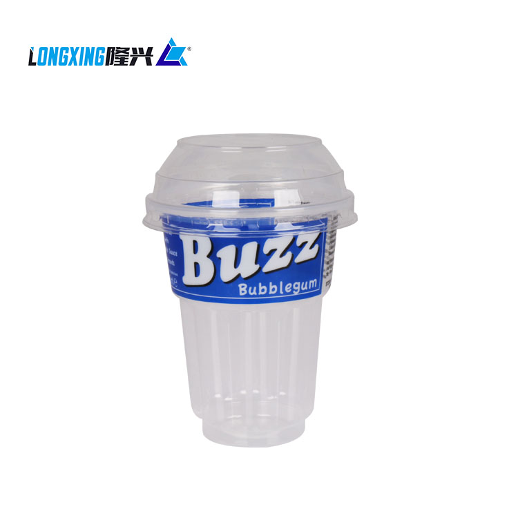 2018 new design plastic ice cream cup with lid