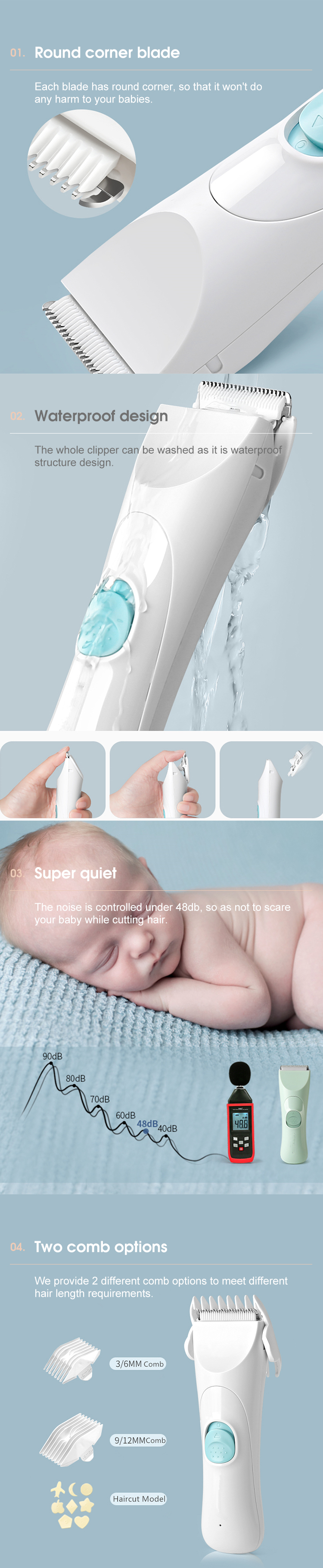 Ultra-quiet Ceramic Blade Electric Children's Hair Trimmers Ultra-quiet Ceramic Blade Electric Children's Hair Trimmers