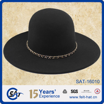 New dome Rolled Pure Wool Large Rims Side Winter women fedora hat Fashion Stetson Hats Fedora