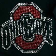 Wholesale Bling Ohio State University Rhinestone Heat Transfer for Shirts