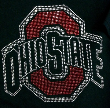 Wholesale Bling Ohio State University Rhinestone Heat Transfer for Shirts