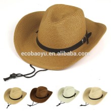 Wholesale Folding Cowboy Hat/Grass-Woven Sunhat/Beach Hat For Summer