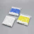 Double Tipped Plastic Yellow White Cotton Swab