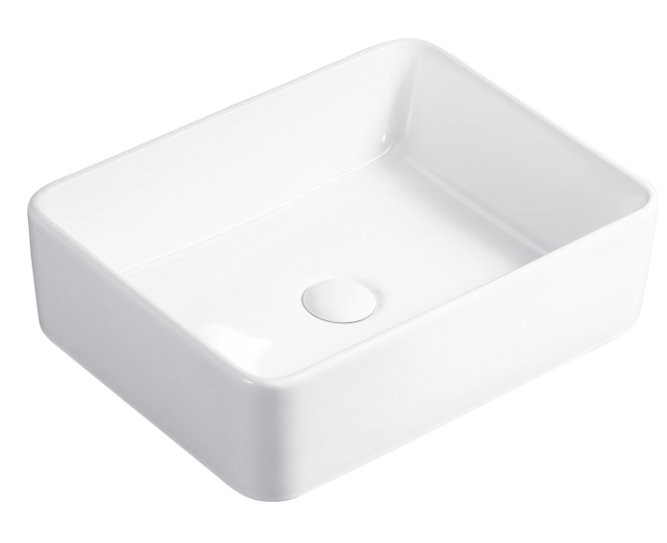 Rectangle White Above Counter Ceramic Basin