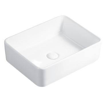 Rectangle White Above Counter Ceramic Basin