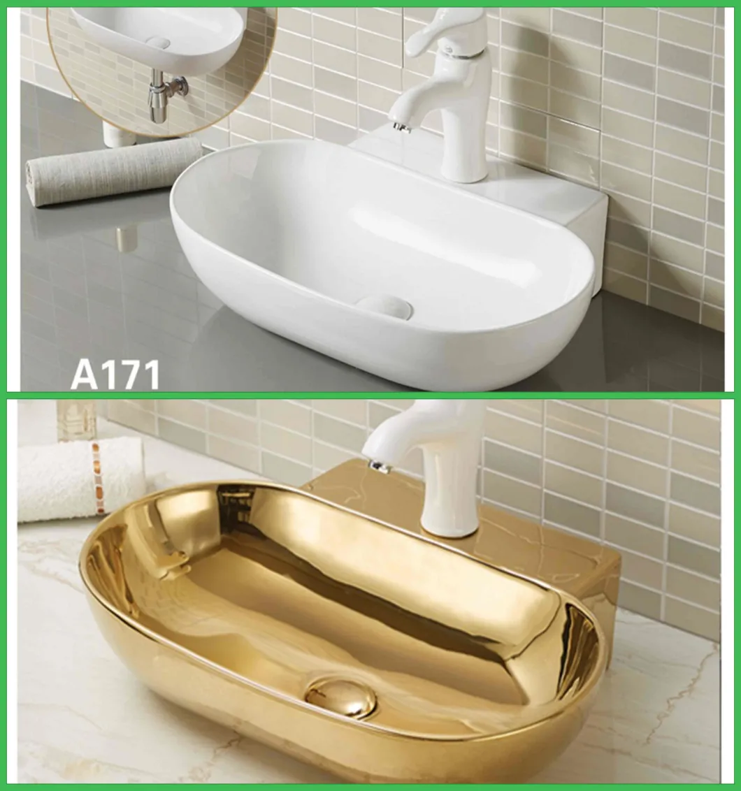 Golden Wash Basin Bathroom Vanity Sanitary Ware Color Basin