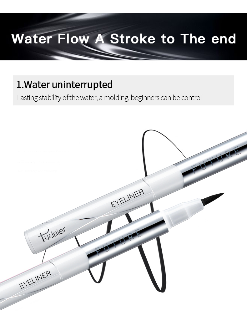 Waterproof and Smudge Proof Liquid Eyeliner 12 hour Eye Gel Makeup Black Private Label Eye Pen