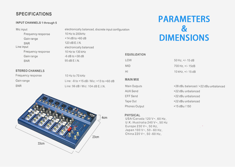 Custom Portable Zsound Sound Audio Mixer