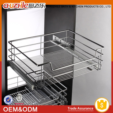 Chrome Slide Out cabinet basket Kitchen Wire Drawer Basket