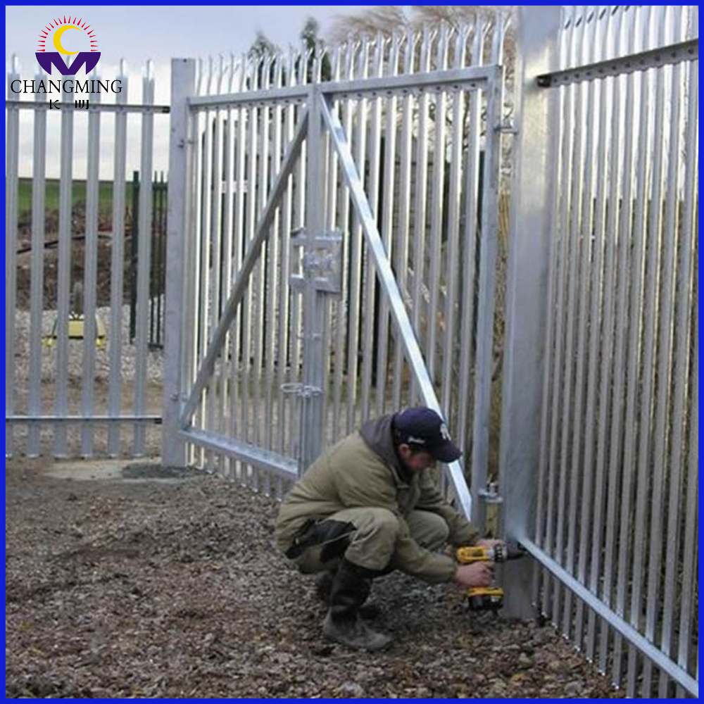 D Section Powder Coated Palisade Fence