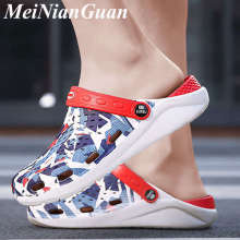 Light Flat Sandals for Men Fashion Croc Aqua Summer Shoes Water Camping Male Sandals Outdoor Casual Big Size Men's Slippers B7