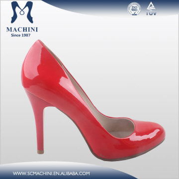 2016 Genuine leather shoes factory italian women red shoe with matching bag