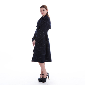 Sapphire Plaid cashmere overcoat