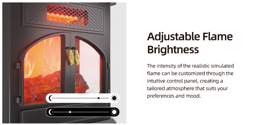 Electric Fireplace Wall Mounting 1400W E Electric Fireplace Heater Stove Flame Effect Electric Fireplace Heater