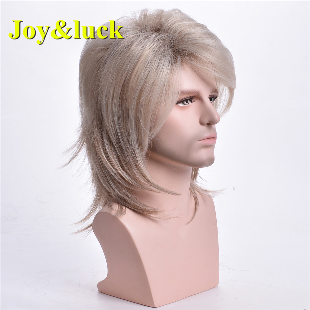 Male Blond Curly Hair Wholesale Wig for Blonde Black Long Mens Hairstyle Natural Afro Kinky Curly Men Wigs Synthetic Hair Wigs