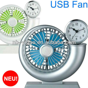 2014 new Usb Fan With Led Clock 5v 2.5w Usb Fan With Led Clock