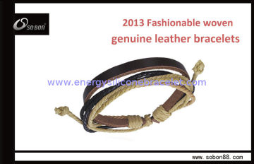 Custom Design Leather Bracelet / Leather Bangle Bracelet