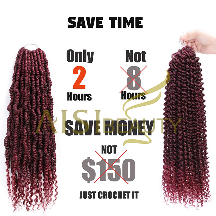 Aisi Beauty Goddess Faux Locs Red Crochet Braids Hair Extensions Synthetic Faux Locks Braids Hairpieces Synthetic Braiding Hair