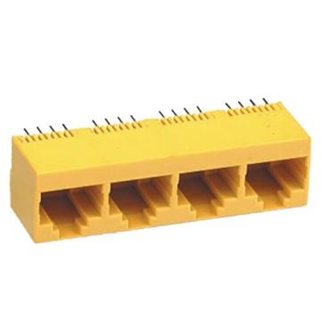 Conector modular de entrada superior 1X4 puerto de plástico completo