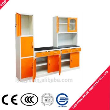 Top quality glass door kichen cabinet metal kitchen cupboard 3 drawer kichen cabinet