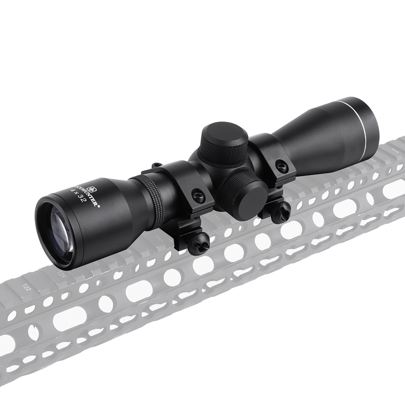 FOCUHUNTER 4X32 Compact Rifle Scope with Duplex Reticle