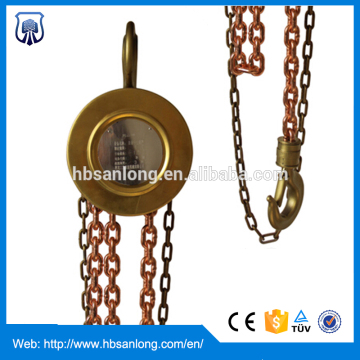 Spark proof manual chain pulley hoist