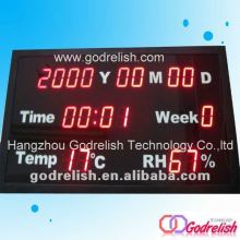 Led days date calendar clock