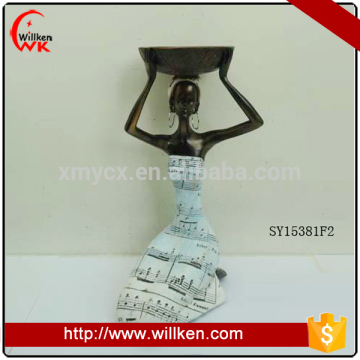 Handicraft decorative resin african lady black figurine