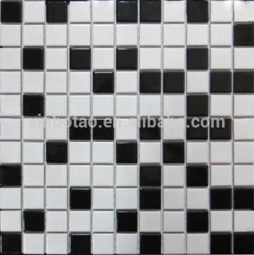 25*25mm glazed black and white mosaic wall tiles for tile wallpaper borders