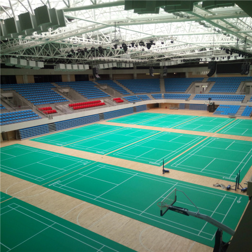 Indoor 4,5 mm - 6,0 mm PVC sport kunststof vloeren in rollen Gebruikte badminton volleybal vloerbedekking