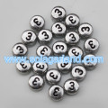 4x7mm acrylique 0 à 9 chiffres / chiffres lettre argent pièce ronde plate perles d&#39;espacement