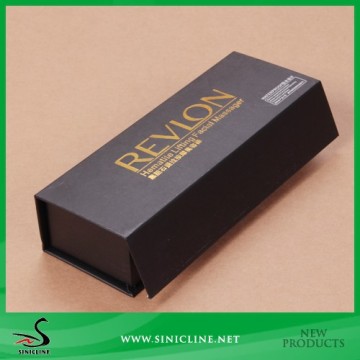 Sinicline High sense Black Cardboard Necklace Box with Stamping Logo Close by Magnet