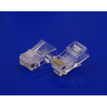 Konektor cat5e 8P8C berlapis emas RJ45 Crystal Head