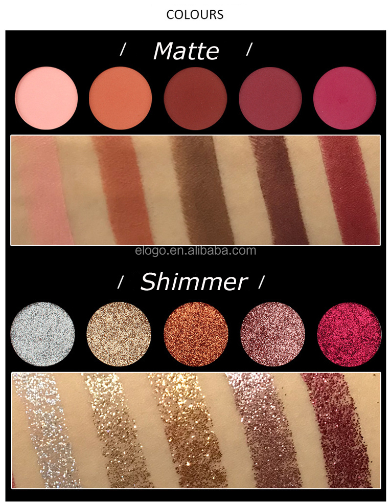 High quality Private Label Make Up Cosmetics 10 Color Pressed Glitter Eyeshadow Palette with White Box