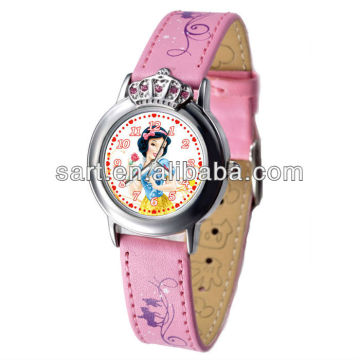 popular style OEM PU princess quartz watch for girl