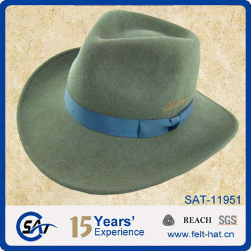 green pure wool felt Indiana Jones Hat fedora hat