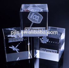 wholesale china clear 3d laser etched glass cube