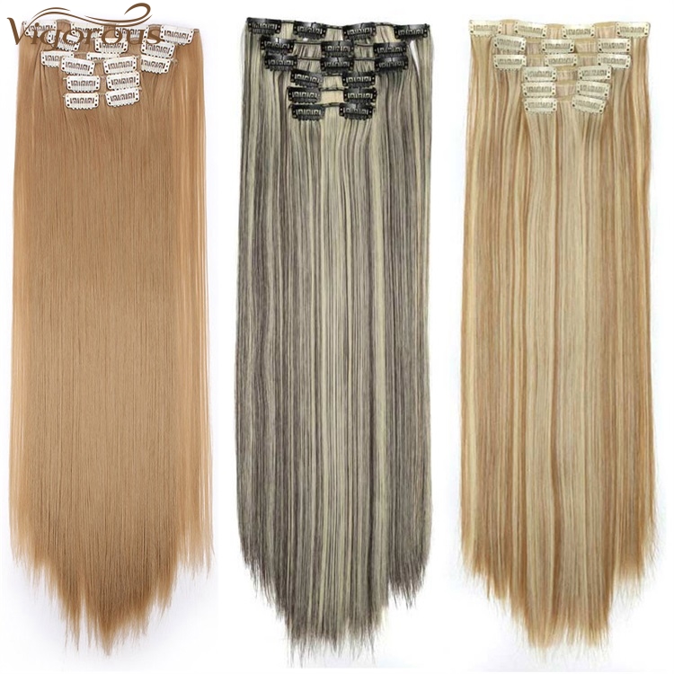 Vigorous Clip in Hair Extensions Drawstring Ponytail With Clip In Synthetic Hair Extension Women Hairpiece Straight Wrap