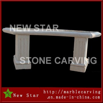 Light Egyptain Beige Marble Semi-Round Bench