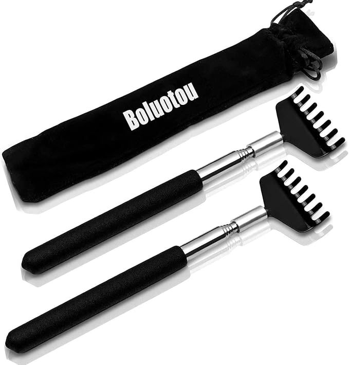 2 Pack Stainless Steel Telescopic Back Scrubber