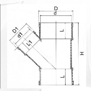 Bs5255 / 4514 Drenaje Upvc Reducción Y-tee Color gris